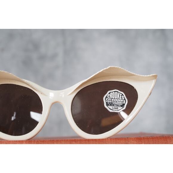 Vintage 1960s Cateye Sunglasses Top Awning by Crookes Rockabilly Pin up Retro